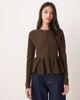 ASOS DESIGN ASOS DESIGN structured peplum hem cardigan in chocolate-Brown - 1