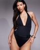 ASOS DESIGN ASOS DESIGN structured plunge swimsuit in black - 1