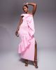 ASOS DESIGN ASOS DESIGN structured ruffle bandeau maxi dress in pink in scuba-style fabric - 4