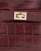 ASOS DESIGN ASOS DESIGN structured tote bag in croc with buckle belt detail in burgundy-Green - 3