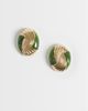 ASOS DESIGN ASOS DESIGN stud earrings in mixed green resin and gold tone - GOLD - 1