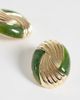 ASOS DESIGN ASOS DESIGN stud earrings in mixed green resin and gold tone - GOLD - 3