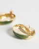 ASOS DESIGN ASOS DESIGN stud earrings in mixed green resin and gold tone - GOLD - 4