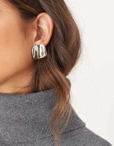ASOS DESIGN ASOS DESIGN stud earrings with abstract design in silver tone
