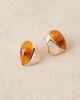 ASOS DESIGN ASOS DESIGN stud earrings with amber and off-white faux stones in gold tone - 2