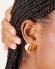 ASOS DESIGN ASOS DESIGN stud earrings with amber and off-white faux stones in gold tone - 3