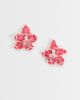 ASOS DESIGN ASOS DESIGN stud earrings with beaded floral orchids design in pink-Multi - 1