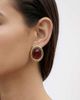 ASOS DESIGN ASOS DESIGN stud earrings with burgundy stone set design in gold tone - 2