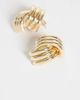 ASOS DESIGN ASOS DESIGN stud earrings with cross-over ridge design in gold tone-Silver - 3