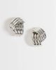 ASOS DESIGN ASOS DESIGN stud earrings with cross-over ridge design in silver tone-Gold - 1