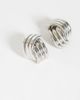 ASOS DESIGN ASOS DESIGN stud earrings with cross-over ridge design in silver tone-Gold - 3