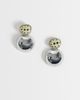ASOS DESIGN ASOS DESIGN stud earrings with double-drop and faux dalmatian stone in silver tone - SILVER - 1