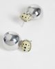 ASOS DESIGN ASOS DESIGN stud earrings with double-drop and faux dalmatian stone in silver tone - SILVER - 3