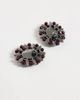 ASOS DESIGN ASOS DESIGN stud earrings with floral gem stone design in burgundy-RED - 3