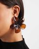 ASOS DESIGN ASOS DESIGN stud earrings with large flower design in chocolate brown - 1