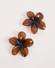 ASOS DESIGN ASOS DESIGN stud earrings with large flower design in chocolate brown - 2
