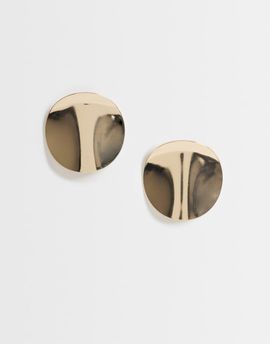 ASOS DESIGN ASOS DESIGN stud earrings with large hammered oval design in gold tone