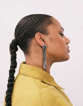 ASOS DESIGN ASOS DESIGN stud earrings with snake chain tassels in silver tone