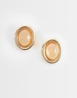 ASOS DESIGN ASOS DESIGN stud earrings with stone set design in amber-Gold