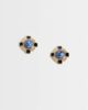 ASOS DESIGN ASOS DESIGN stud earrings with vintage-style design and blue stone setting in gold tone - 1