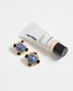 ASOS DESIGN ASOS DESIGN stud earrings with vintage-style design and blue stone setting in gold tone - 2