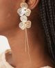ASOS DESIGN ASOS DESIGN stud wire floral earrings with chain drop tassel in gold tone - 1