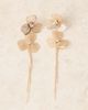 ASOS DESIGN ASOS DESIGN stud wire floral earrings with chain drop tassel in gold tone - 2