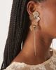 ASOS DESIGN ASOS DESIGN stud wire floral earrings with chain drop tassel in gold tone - 3
