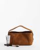 ASOS DESIGN ASOS DESIGN studded faux suede grab bag with detachable crossbody strap in dark tan-Brown - 2