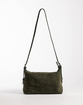 ASOS DESIGN ASOS DESIGN suede adjustable cross body purse in olive green