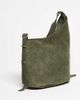 ASOS DESIGN ASOS DESIGN suede asymmetric tote bag with side buckle in olive-Green - 4