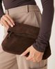 ASOS DESIGN ASOS DESIGN suede clutch bag with fold corner detail in chocolate-Brown - 1
