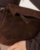 ASOS DESIGN ASOS DESIGN suede clutch bag with fold corner detail in chocolate-Brown - 2