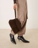 ASOS DESIGN ASOS DESIGN suede clutch bag with fold corner detail in chocolate-Brown - 3