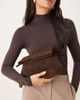 ASOS DESIGN ASOS DESIGN suede clutch bag with fold corner detail in chocolate-Brown - 4