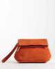 ASOS DESIGN ASOS DESIGN suede clutch bag with fold top detail in orange - 1
