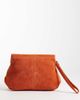 ASOS DESIGN ASOS DESIGN suede clutch bag with fold top detail in orange - 4
