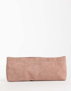 ASOS DESIGN ASOS DESIGN suede elongated pouch grab bag in pink
