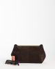 ASOS DESIGN ASOS DESIGN suede frame clutch bag in chocolate-Brown - 2