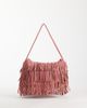 ASOS DESIGN ASOS DESIGN suede fringe clutch bag with detachable shoulder strap in dusty pink - 1