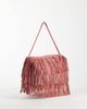 ASOS DESIGN ASOS DESIGN suede fringe clutch bag with detachable shoulder strap in dusty pink - 4