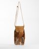 ASOS DESIGN ASOS DESIGN suede fringe crossbody bag in tan-Brown - 1