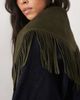 ASOS DESIGN ASOS DESIGN suede fringe scarf in khaki green - 2