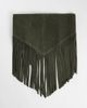 ASOS DESIGN ASOS DESIGN suede fringed belt in khaki green - 2