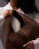 ASOS DESIGN ASOS DESIGN suede mid size trapeze slouch shoulder bag in mocha brown - 4