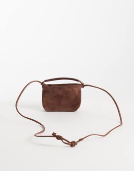 ASOS DESIGN ASOS DESIGN suede mini pouch bag in chocolate-Brown