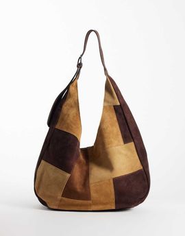 ASOS DESIGN ASOS DESIGN suede patchwork tote in brown