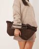 ASOS DESIGN ASOS DESIGN suede pinched handle scoop tote bag in coffee brown - 4
