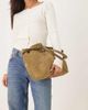 ASOS DESIGN ASOS DESIGN suede pinched handle scoop tote bag in olive-Green - 4