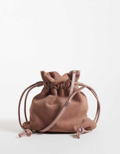 ASOS DESIGN ASOS DESIGN suede pouch grab bag in pink